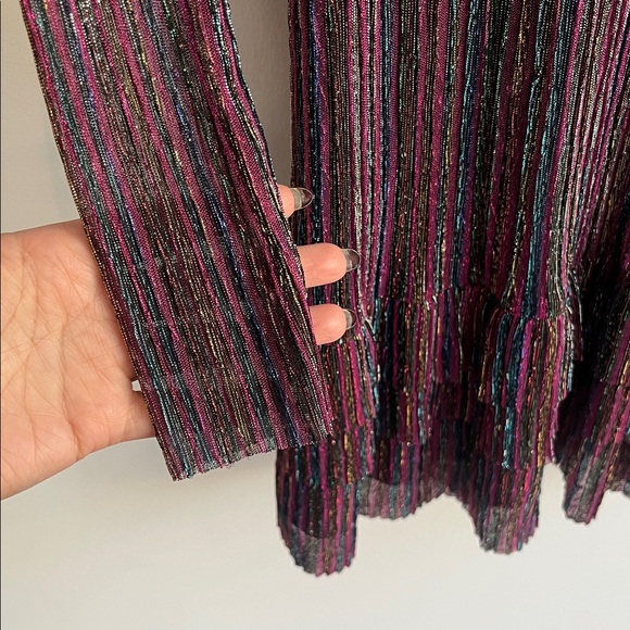 Rebecca Vallance Metallic Multicolor Striped Ruffle Dress! - Picture 5 of 8